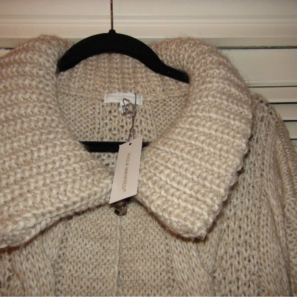 Paola Manfredi Long Cable Knit Sweater